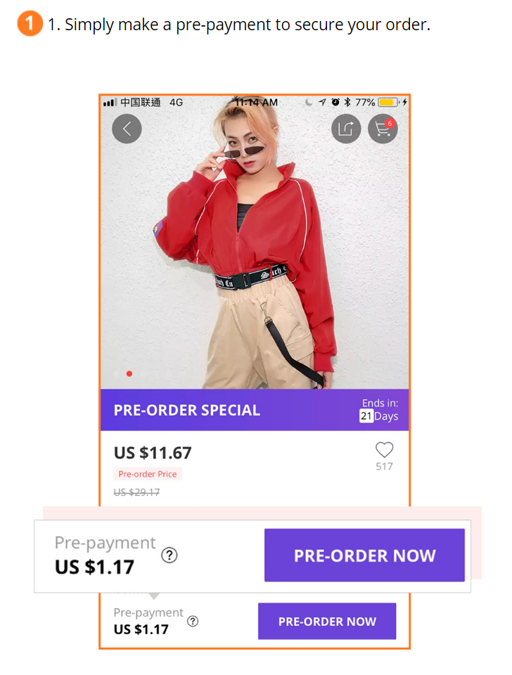 Aliexpress Day 11.11.2018 shopping pre order information ENG