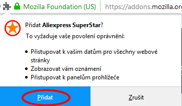 Aliexpress Superstar install addon to Mozilla