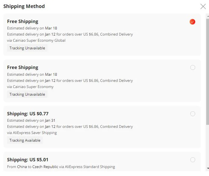 Combined delivery kombinovana objednavka aliexpress